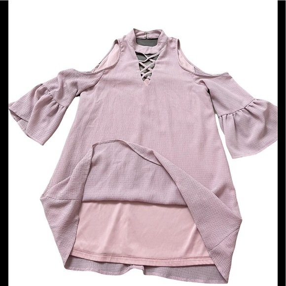 Entro Lavender Ruffle Sleeve Cold Shoulder Dress Sz (S) - Picture 10 of 10